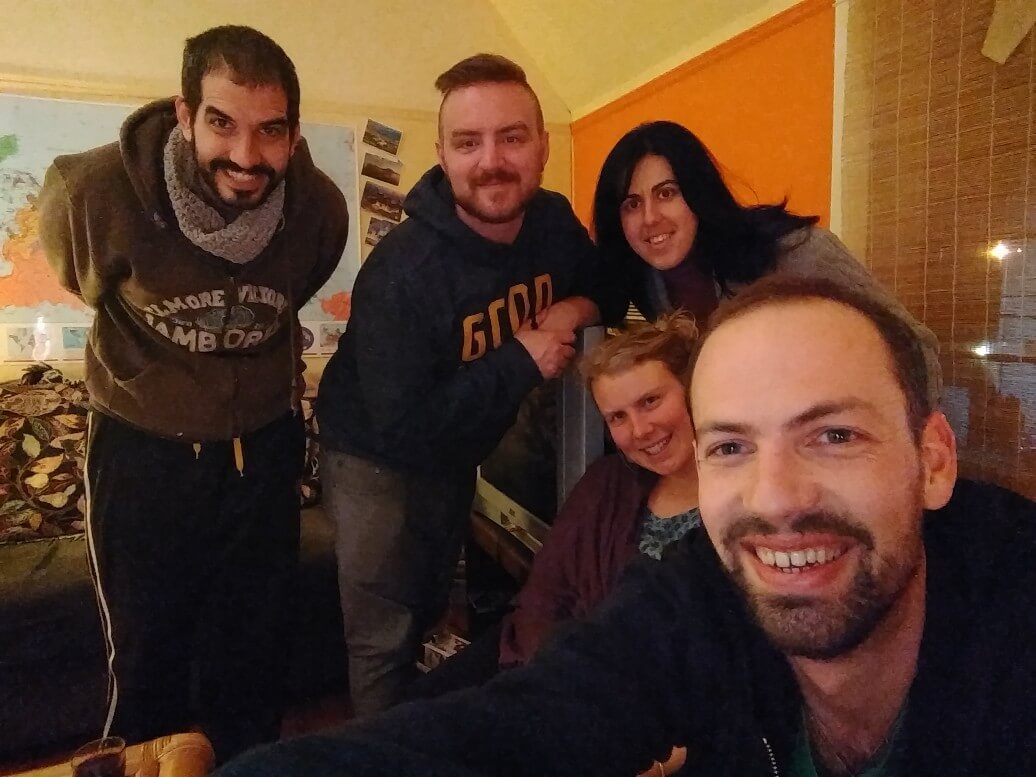 Joan, Nik, Stefania, Hannah et moi